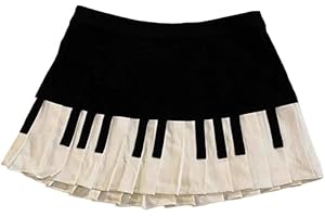 TYATVS Piano Skirt Mini Skirts for Women High Waisted Whimsy Twee Skirt Y2k Harajuku Dark Coquette Aesthetic Grunge