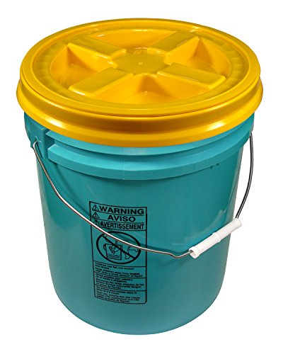 Turquoise 5 Gallon 90 mil Bucket with Gamma Seal Lid (Yellow)