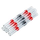 PREMIUM Solder Seal Heat Shrink Butt Connectors RED 100 pcs Electrical Connectors Waterproof Marine Automotive Wire Connector Kit RED 18-22 AWG Gauge