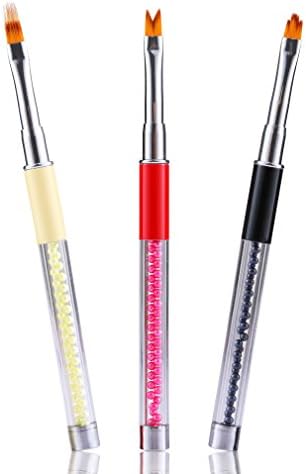 PINPAI 3 pcs Nail Painting Brushes Set, Manicure Phototherapy Floral Nail Art Brush Set Acrylic UV Gel Polish 3D DIY Painting Drawing Liner Pen