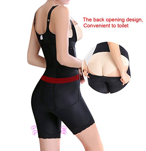 ieasysexy Women Waist Trainer Underbust Corset Thigh Reducer Bodysuit Shapewear (Black #1, US M/Tag XL for waist 30"-31.5") - Thumbnail 3
