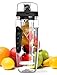 OMorc 32 OZ Sport Fruit Infuser Water Bottle, Flip Top Lid & Dual Anti-slip Grips, BPA Free Infuser Water Bottle, Free Recipes and A Cleaning Brush Gifts, Ideal for Your Office and Home primary