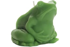 Big Dipper Wax Works Green Frog Candle, Hand-Sculpted Pure Beeswax, 2.5” x 3.5”, 24-Hour Clean Burn, Eco-Friendly Unscented S