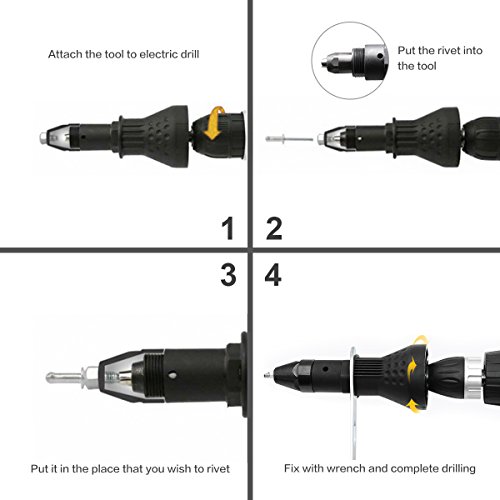image for ALPHELIGANCE Rivet Gun Cordless Drill Adapter - Electric Riveting Gun 