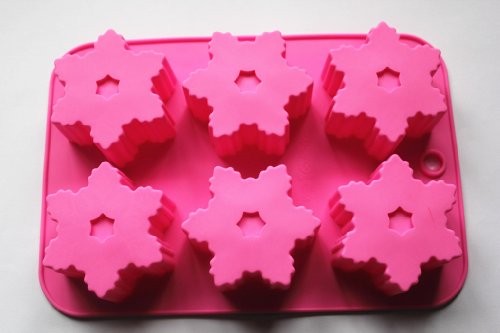 1 X 6 Cavity Snowflake Silicone Cake & Chocolate mold Baking Handmade Soap molds