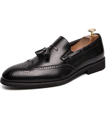 FSJ Brown Men\'s Tassel Loafers Slip On Comfy Cushioned Insole Driving Flats Amazon.com | FSJ Men main image 3