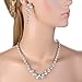 EVER FAITH® Simulated Pearl Crystal Bridal Necklace Earrings Bracelet Set Silver-Tone Ivory Color