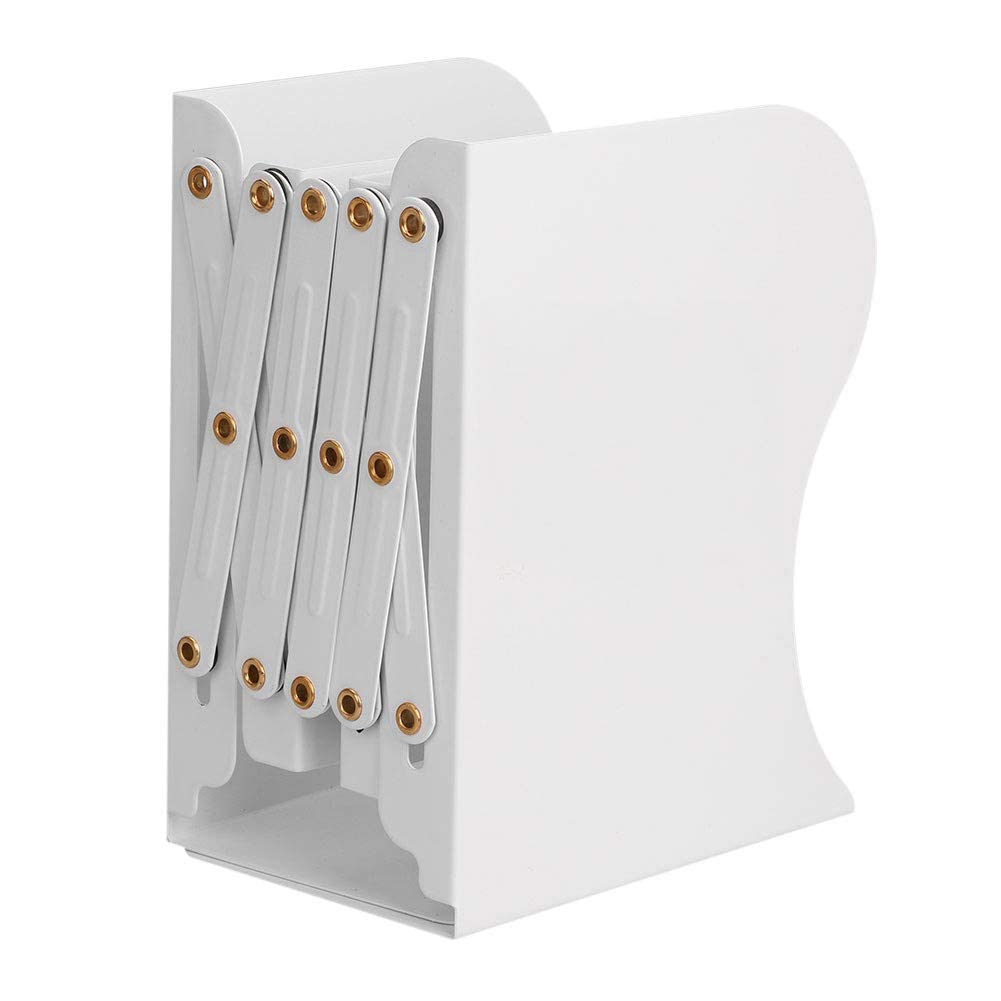 Desktop Metal Bookends Expanding Book Stand Holder Desk Books Documents Organiser Heavy-Duty Book End Foldable Book Shelves Files Holder Divider Rack for School Student Office Library