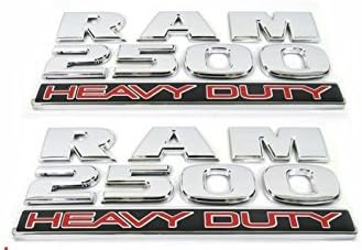 Minigo DR-25HS Set of 2 Ram 2500 HEAVY DUTY Side Fender Emblem Badges For Dodge Ram 2500 (Chrome Silver)