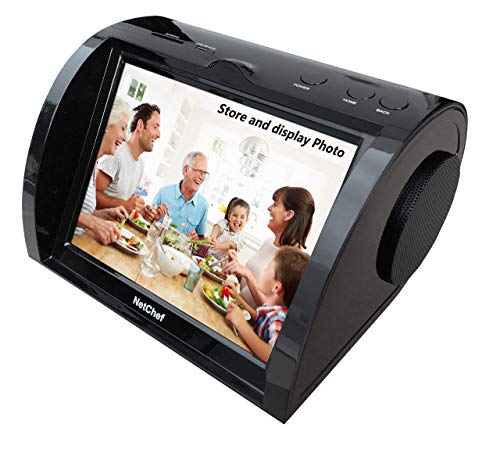 Internet Radio with Hi-Fi Speakers, 8” HD Touch Panel, Audio Book, 15K+ Radio Stations, Streaming Videos, Movies, Music, Auto Wi-Fi, Social Media, Recipes, More Features & Functions