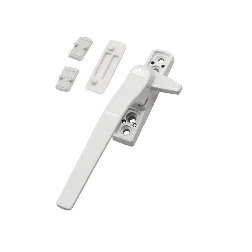 Window Handle, Lokatall Replacement Window Handle Universal Double UPVC Window Locking Handle Glazing Aluminium Alloy Window Handle Childproof Casement Locking Handle White Security Handle (Left)