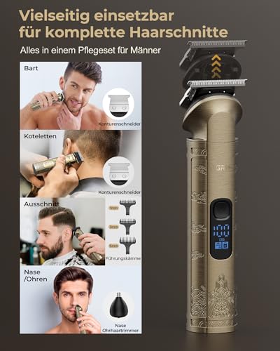 VGRPRO Hair Trimmer for Men, Professional, Wireless Hair Trimmer Professional for Hair Trimmer, Men's Hair Trimmer and Trimmer Set, Electric Trimmer Men with Package Box (Gloden)