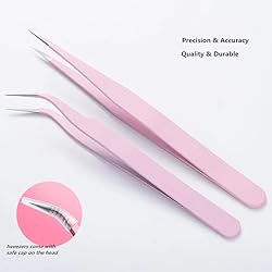 KLDKUST Stainless Steel Eyelash Extension Tweezers