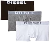 Diesel Men's Essentials 3-Pack Kory Boxer Trunk, White/black/Grey, Medium
