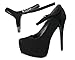 Detachable Shoe Straps - To Hold Loose High Heeled Shoes, Wedges and Flats (Black Suede Classic Velcro)