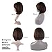 Beauty Angelbella Short Bob Wigs with Bangs Heat Resistant Straight Side Part Synthetic Wigs for Party Daily Wear (Dark Brown)