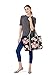 MOSISO Laptop Tote Bag for Women (17-17.3 inch), Canvas Rose Multifunctional Work Travel Shopping Duffel Carrying Shoulder Handbag Compatible with MacBook, Notebook and Chromebook, Black