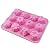 PsmGoods 12 Cavities Flower Silicone Cake Mold Tray Bread Chocolate Jelly Candy Baking Mould DIY Mold (Pink)