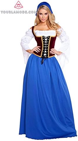 4pc Beautiful Bar Maiden Costume Bundle with Rave Shorts