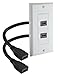 iMBAPrice - HDMI Pigtail Wall Plate Built-in Flexible Hi-Speed HDMI Cable with Ethernet Dual Port (2 Port) White