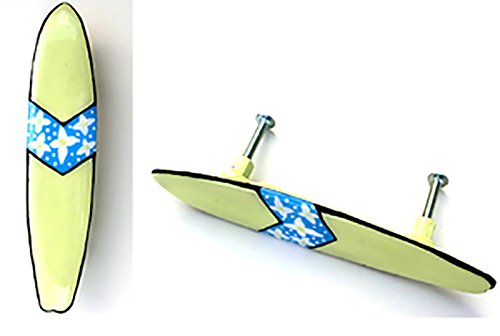 Amazon Com Green And Blue Surfboard Knobs With Flowers Hawaiian