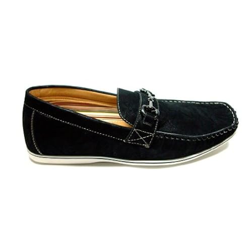blue leatherette slip on loafer