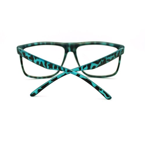 Oversized Clear Lens Glasses Nerdy Square Rectangular Eyeglasses Blue Tort