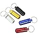 Mini Waterproof Aluminum Pill Container Cache Drug Box with Keychain - Colorful Outdoor Camping Travel Traveling Portable Pill Capsule/Match Case Bottle (15Pc Mini Size, Random Colors)