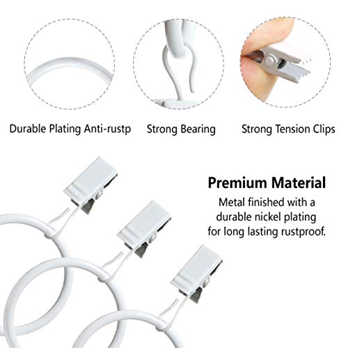 image for ANJUU 36 Pack Curtain Clips Heavy Duty Nickel Plated Metal Curtain Rin