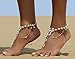 Bienvenu Women's 2 Piece Imitation Pearl Slave Anklet Wedding Barefoot Sandals Foot Jewelry, Silver