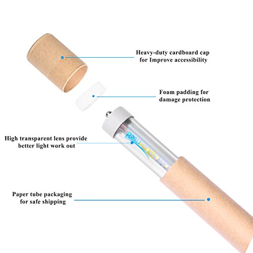 Brillihood 8FT LED Light Bulb, 40W (90W Equivalent), T8/T10/T12 Fluorescent Tube Replacement, Single Pin FA8 Base, 4000K (Daylight White), Clear Cover, Dual-Ended Power, (Pack of 10) - Thumbnail 2
