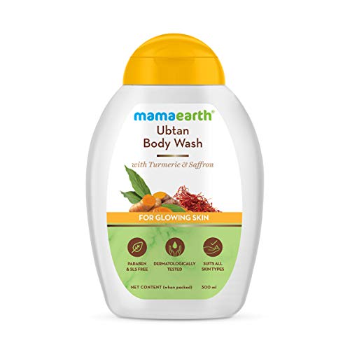 Mamaearth Ubtan Body Wash With Turmeric & Saffron, Shower Gel for Glowing Skin – 300 ml