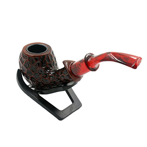 Home-organizer Tech Hand Carved Resin Smoking Pipe Tobacco Pipe with Pipe Accessories True Man's Essential Fashion Decoration Choice (Resin)