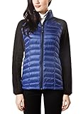 XPOSURZONE Women Mixed Media Down Soft Shell Fleece Jacket Lightweight Down Coat
