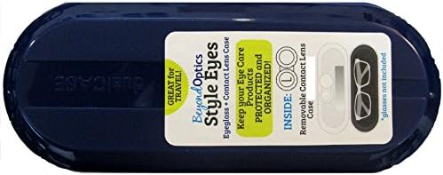 Dark Blue Eyeglass Optical case and White Contact lens case NO mirror Travel Edition