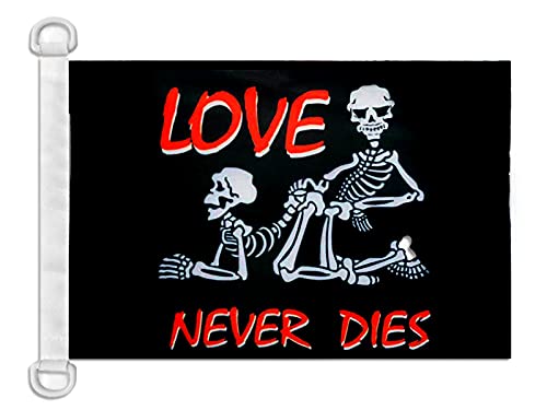 AZ FLAG Pirate Love Never Dies Nautical Flag 18'' x 12'', pirates flags 30 x 45 cm, Banner 12x18 in for boat — image 1