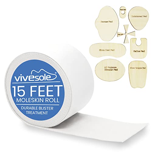 ViveSole Blister Prevention Moleskin Padding Tape, 3" x 5 Yards Pad