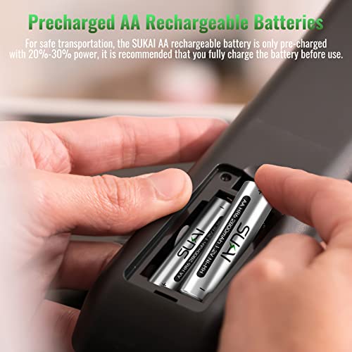 SUKAI Rechargeable AA Batteries 2800mAh High Capacity Batteries 1.2V