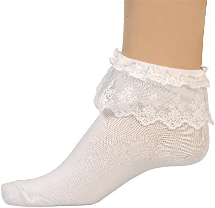 Fairy Season Cute Vintage Froral Lace Trim Ruffle Frilly Ankle Socks