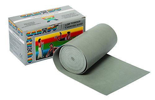 CanDo 10-5216 Low Powder Exercise Band 6 Yard Roll Silver XX