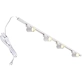 Hiiglxii Plug in Track Lighting with Power Cord, 4-Light GU10 Track Lighting Kit with Track Rail, Modern Kitchen LED Track Li