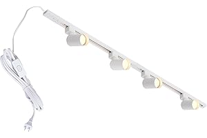 Hiiglxii Plug in Track Lighting with Power Cord, 4-Light GU10 Track Lighting Kit with Track Rail, Modern Kitchen LED Track Lighting Fixtures Ceiling Wall Spot Light, 13FT Plug Cord, White (No Bulbs)