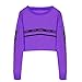 PHOTNO Hedging Blouse Women Long Sleeve letters printed sweatshirt jumper pullover sweater crop top