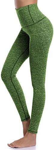 Aenlley Women's High Waist Yoga Pants Tummy Control Workout Training Tight Legging Color Green Size L