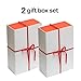 Your Gatherings - 2 Pack Gift Boxes with Magnetic Closure - Collapsible Box Set Include Tissue Paper and Velvet Ribbons, Box Folds Flat for Birthday, Wedding, Baby Shower Gifts (12x8x4, White/Red)