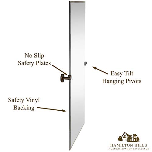 Hamilton Hills Large Pivot Rectangle Mirror with Oil Rubbed Bronze Wall