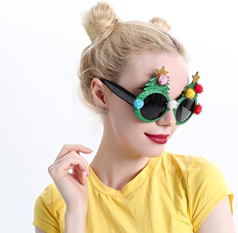 Glitter Christmas Tree Sunglasses Plastic Party Accessory Eyeglasses Kids Adult Party Dress