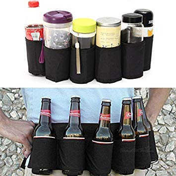 SLB Works Outdoor Six Pack Beer Belt Bottle Waist Bag Portable Beverage Drink Cans Holder Camping Gathering