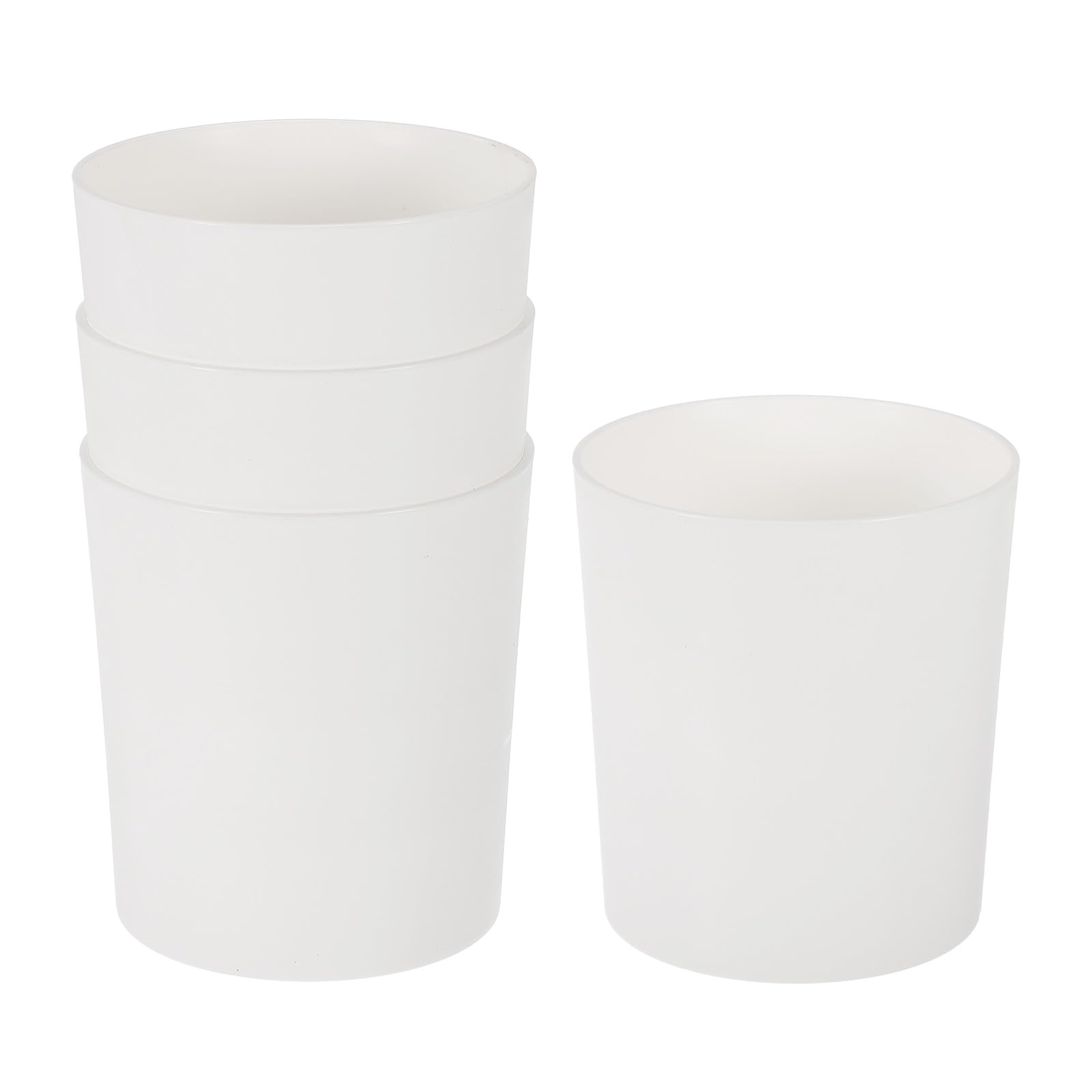 M METERXITY 4-Pack Plastic Plant Pots, 4 Inch Plastic Planters Round Flower Planter Containers Flower Pots for Indoor/Outdoor/Garden, Plant Holder [White]