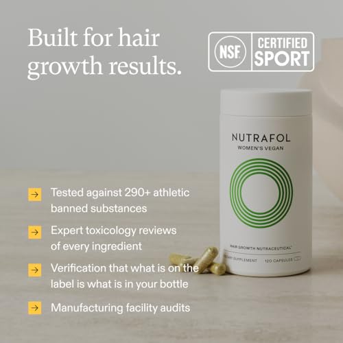 Nutrafol Women's Hair Growth Supplements, for Women 18-44 Years Old, Clinically Tested for Visibly Thicker, Stronger Hair, 100% Vegan Ingredients, Dermatologist Recommended - 1 Month Supply